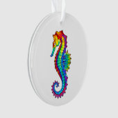 Rainbow Polygonal Seahorse Ornament (voorkant)