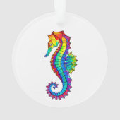 Rainbow Polygonal Seahorse Ornament (achterkant)