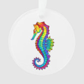 Rainbow Polygonal Seahorse Ornament (voorkant)