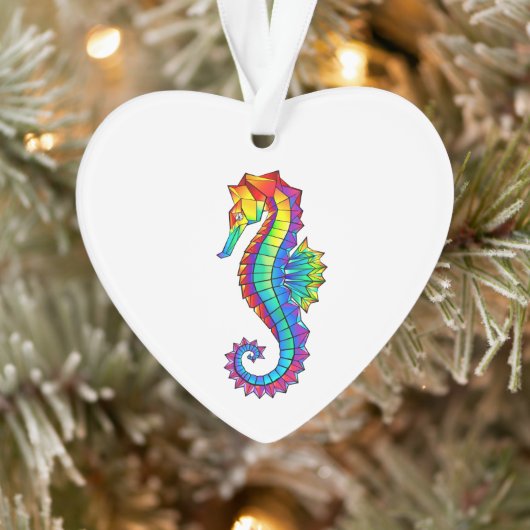 Rainbow Polygonal Seahorse Ornament (Boom)