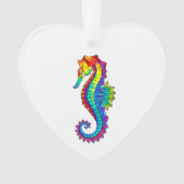 Rainbow Polygonal Seahorse Ornament (voorkant)