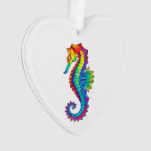 Rainbow Polygonal Seahorse Ornament (voorkant)