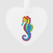 Rainbow Polygonal Seahorse Ornament (achterkant)