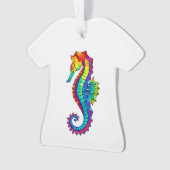 Rainbow Polygonal Seahorse Ornament (voorkant)