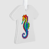Rainbow Polygonal Seahorse Ornament (voorkant)