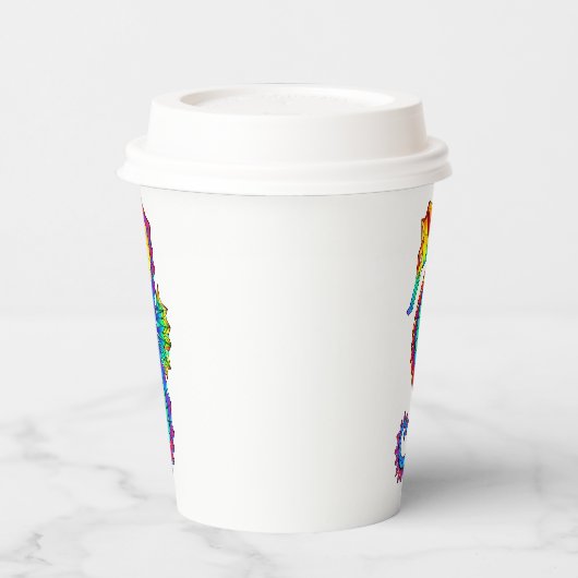 Rainbow Polygonal Seahorse Papieren Bekers (Links)