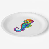 Rainbow Polygonal Seahorse Papieren Bordje (Gekanteld)