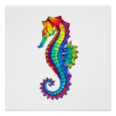 Rainbow Polygonal Seahorse Perfect Poster (Voorkant)