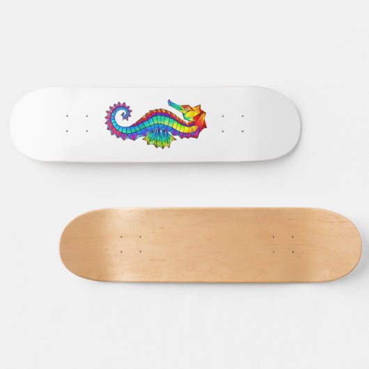 Rainbow Polygonal Seahorse Persoonlijk Skateboard (Horizontaal)