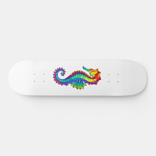 Rainbow Polygonal Seahorse Persoonlijk Skateboard (Horizontaal)