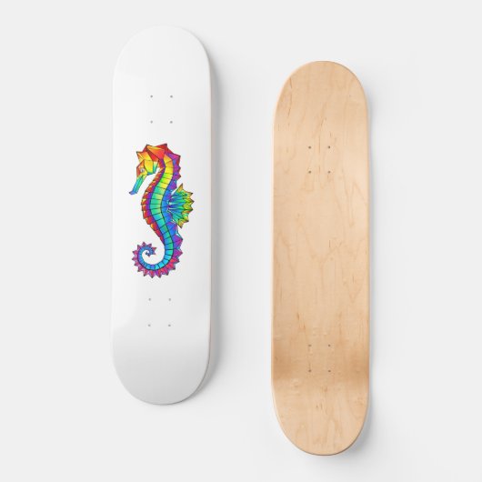 Rainbow Polygonal Seahorse Persoonlijk Skateboard (Voorkant)
