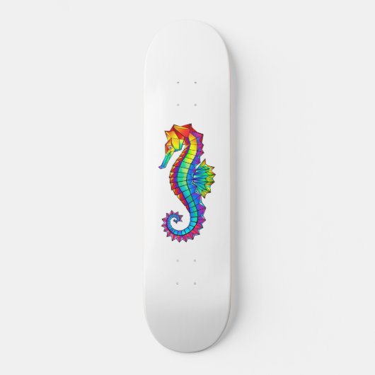 Rainbow Polygonal Seahorse Persoonlijk Skateboard (Voorkant)