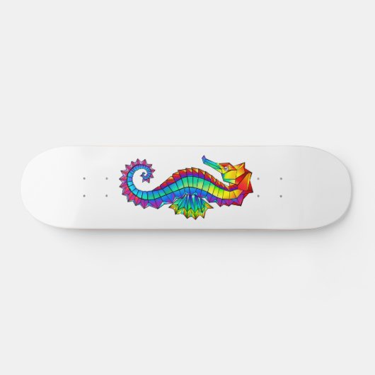 Rainbow Polygonal Seahorse Persoonlijk Skateboard (Horizontaal)
