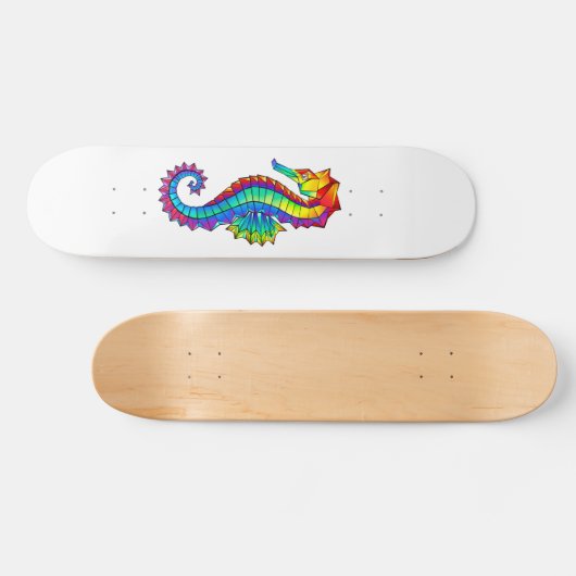 Rainbow Polygonal Seahorse Persoonlijk Skateboard (Horizontaal)