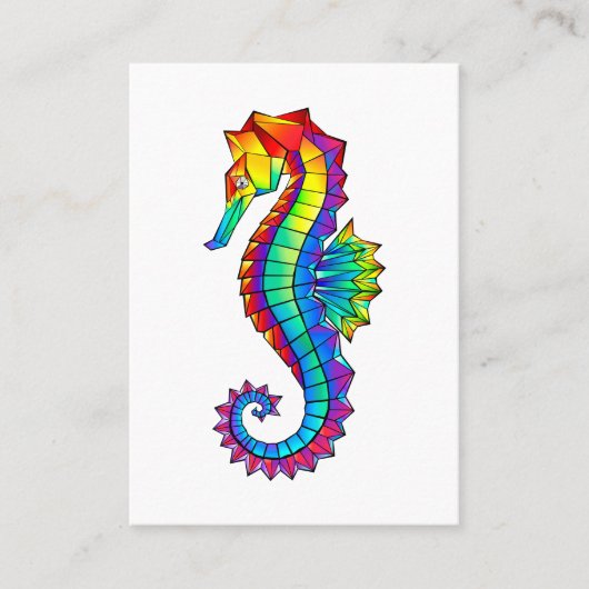 Rainbow Polygonal Seahorse Plaatskaartje (Voorkant)