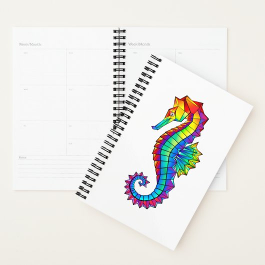 Rainbow Polygonal Seahorse Planner (Display)
