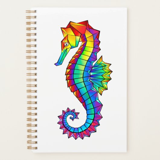 Rainbow Polygonal Seahorse Planner (Voorkant)