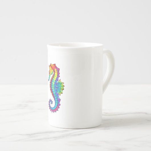 Rainbow Polygonal Seahorse Porselein Kop (Voorkant rechts)