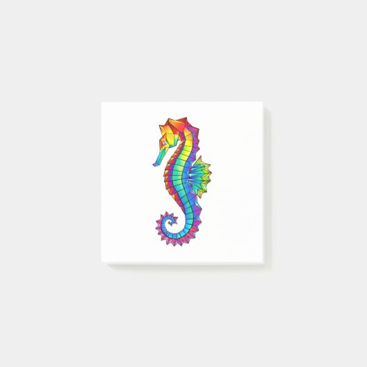 Rainbow Polygonal Seahorse Post-it® Notes (Voorkant)