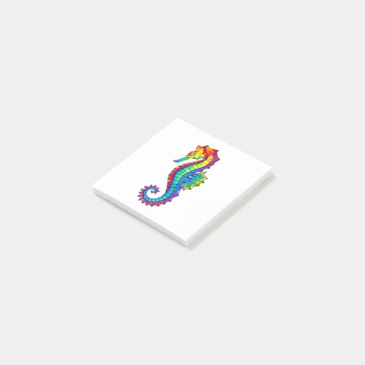 Rainbow Polygonal Seahorse Post-it® Notes (Schuin)
