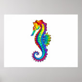 Rainbow Polygonal Seahorse Poster (Voorkant)
