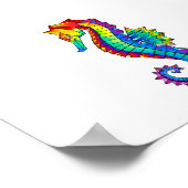 Rainbow Polygonal Seahorse Poster (Hoek)