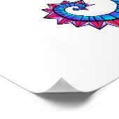 Rainbow Polygonal Seahorse Poster (Hoek)