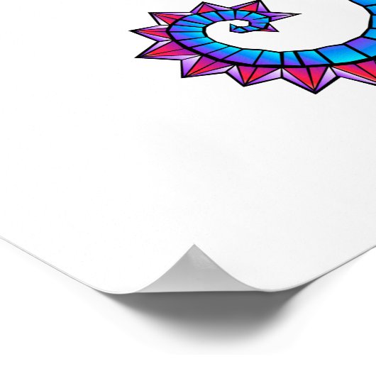 Rainbow Polygonal Seahorse Poster (Hoek)