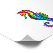 Rainbow Polygonal Seahorse Poster (Hoek)