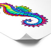 Rainbow Polygonal Seahorse Poster (Hoek)