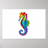 Rainbow Polygonal Seahorse Poster (Voorkant)
