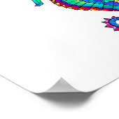 Rainbow Polygonal Seahorse Poster (Hoek)