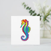 Rainbow Polygonal Seahorse Programmakaart (Staand voorkant)