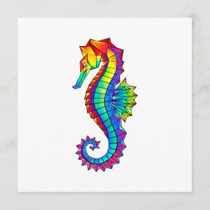 Rainbow Polygonal Seahorse Programmakaart