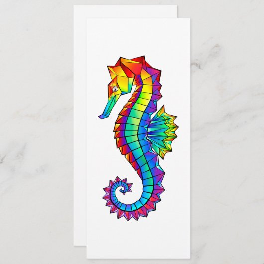 Rainbow Polygonal Seahorse Programmakaart (Voorkant / Achterkant)
