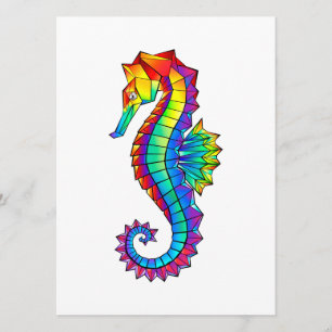 Rainbow Polygonal Seahorse Programmakaart