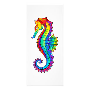 Rainbow Polygonal Seahorse Reclamekaart