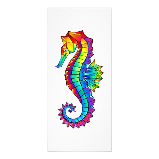 Rainbow Polygonal Seahorse Reclamekaart (Voorkant)