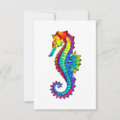 Rainbow Polygonal Seahorse RSVP Kaartje (Voorkant)