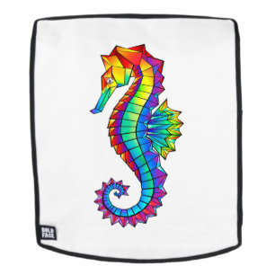 Rainbow Polygonal Seahorse Rugtassen