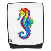 Rainbow Polygonal Seahorse Rugtassen (Voorkant)