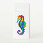 Rainbow Polygonal Seahorse Samsung Galaxy Hoesje (Achterkant)