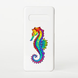 Rainbow Polygonal Seahorse Samsung Galaxy S10 Hoesje