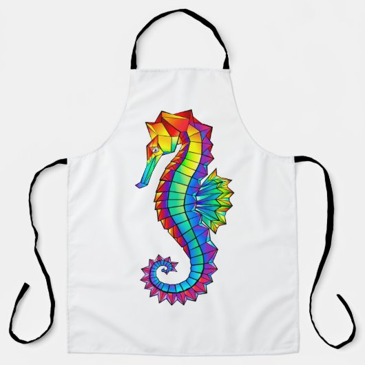 Rainbow Polygonal Seahorse Schort (Voorkant)