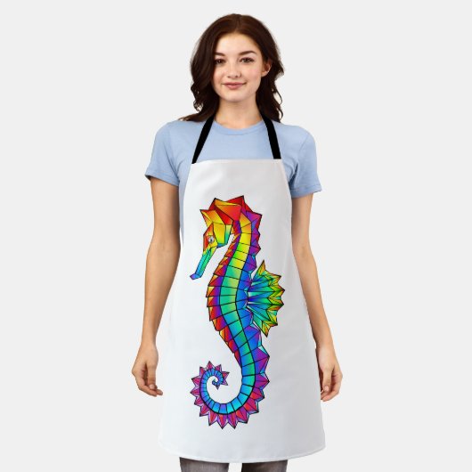 Rainbow Polygonal Seahorse Schort (Gedragen)