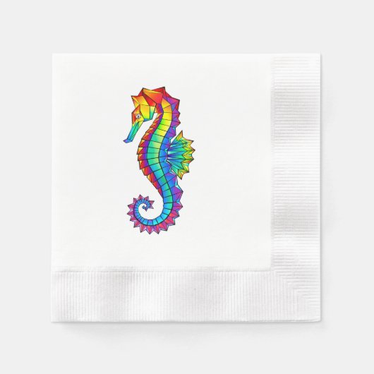 Rainbow Polygonal Seahorse Servet (Voorkant)