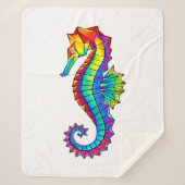 Rainbow Polygonal Seahorse Sherpa Deken (Voorkant)