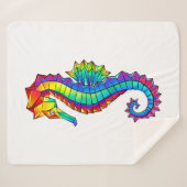 Rainbow Polygonal Seahorse Sherpa Deken (Voorkant (horizontaal))