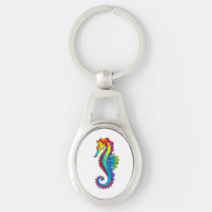 Rainbow Polygonal Seahorse Sleutelhanger