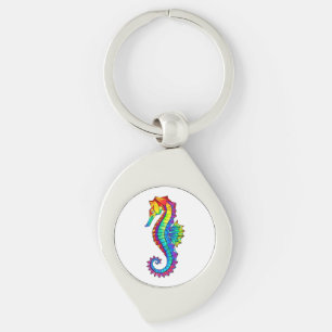 Rainbow Polygonal Seahorse Sleutelhanger